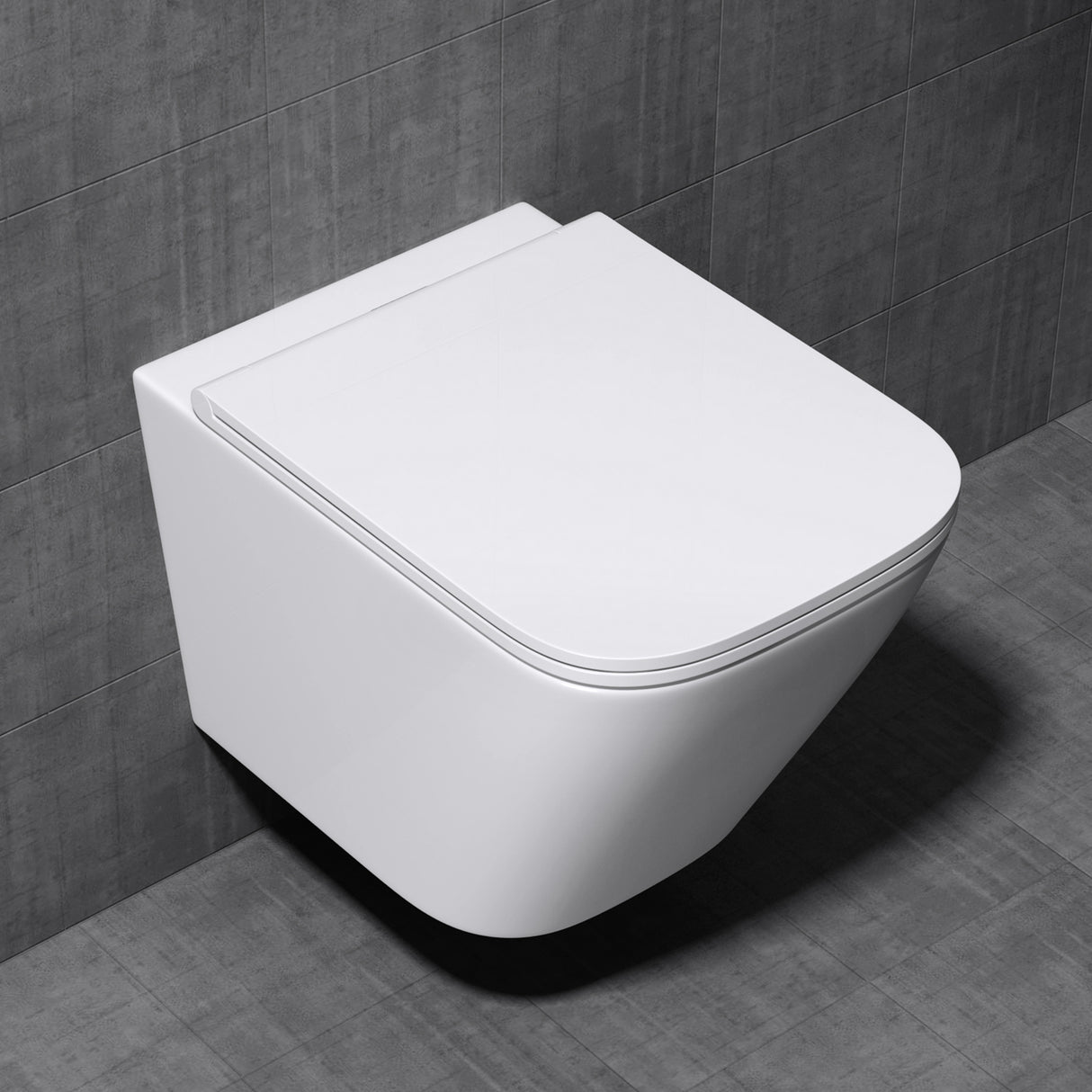 glasvilla Sanitari Bagno Sospeso in Ceramica, WC Sospeso senza Brida con Chiusura di Soft Close Aachen112