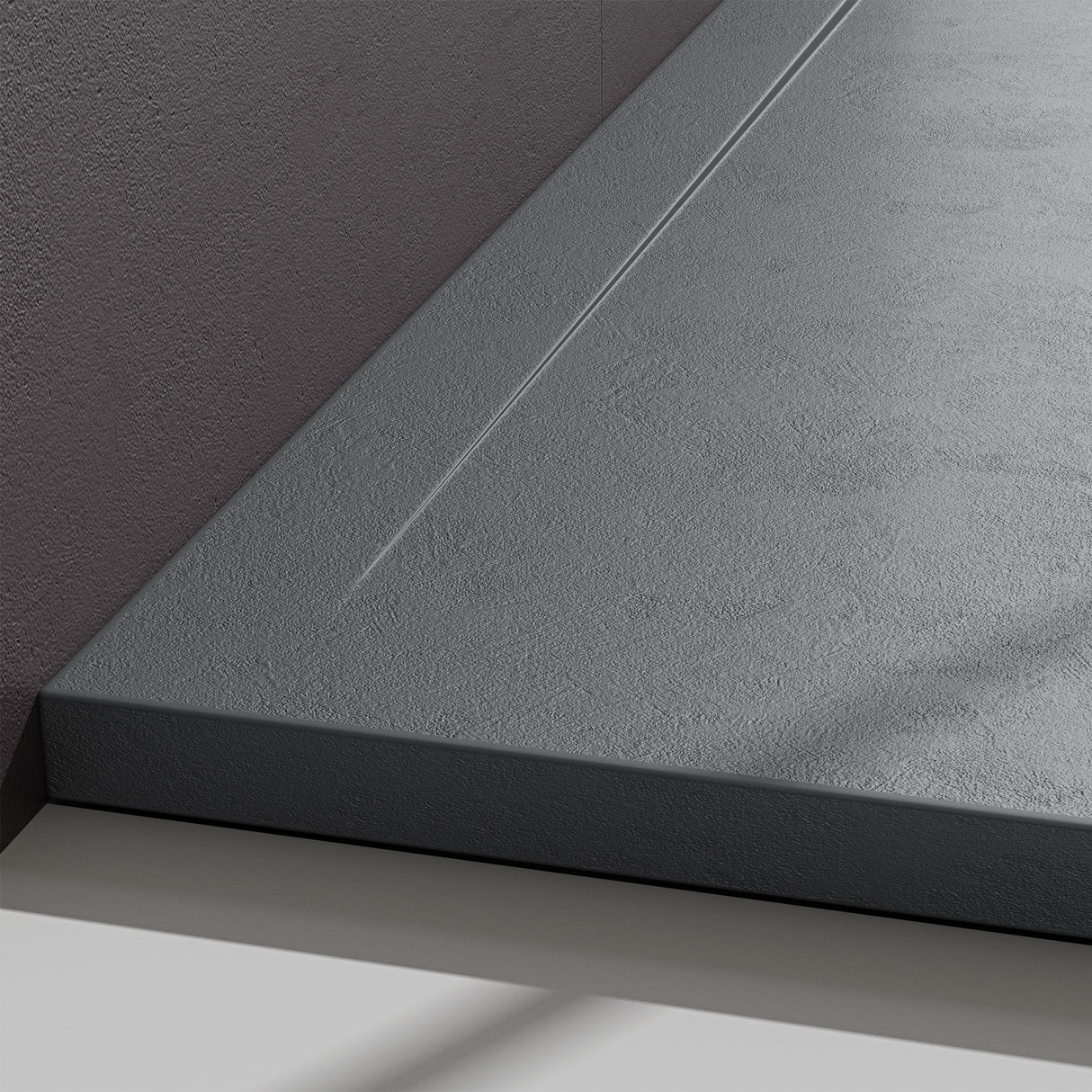 Piatto doccia Glasvilla Piatto doccia per box doccia piatto rettangolare grigio cemento in ghisa minerale di alta qualità Corvus