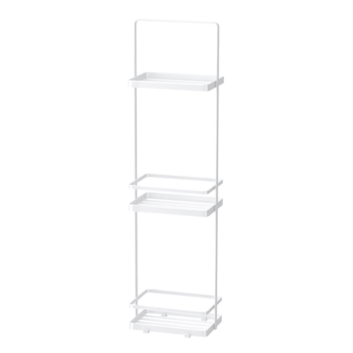 glasvilla Scaffale da Bagno di 3 Livelli 18x12.5x67.3cm, Scaffale Portaoggetti in Metallo Robusto con 4 Piedini Antiscivolo per Doccia, Reglo-02