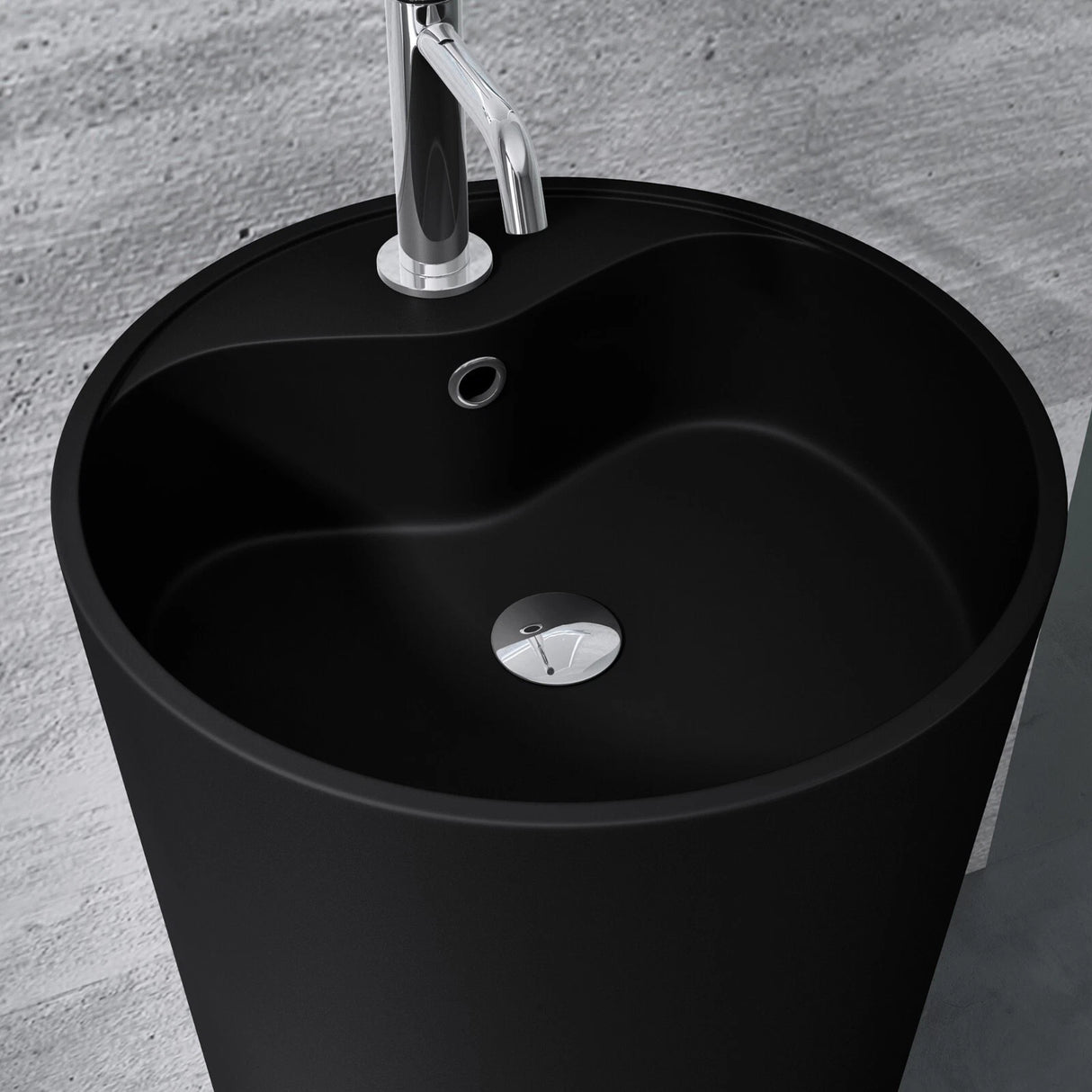 Lavabo sur pied Glasvilla Design en matériau minéral moulé, vasque, meuble-lavabo, espace lavabo Col35