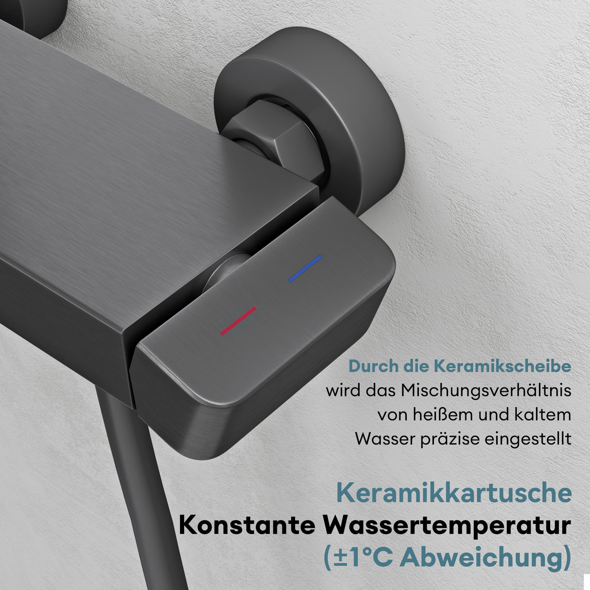 Système de douche Glasvilla avec pommeau de douche effet pluie, 3 jets, pommeau de douche réglable en hauteur avec bec inférieur en aluminium, système de douche 10