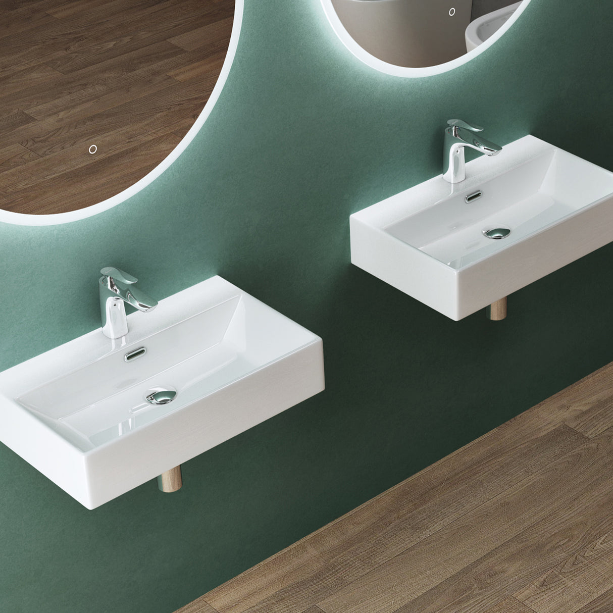 Vasque à poser en céramique Glasvilla, vasque murale, meuble sous-vasque avec revêtement nano Brussels206