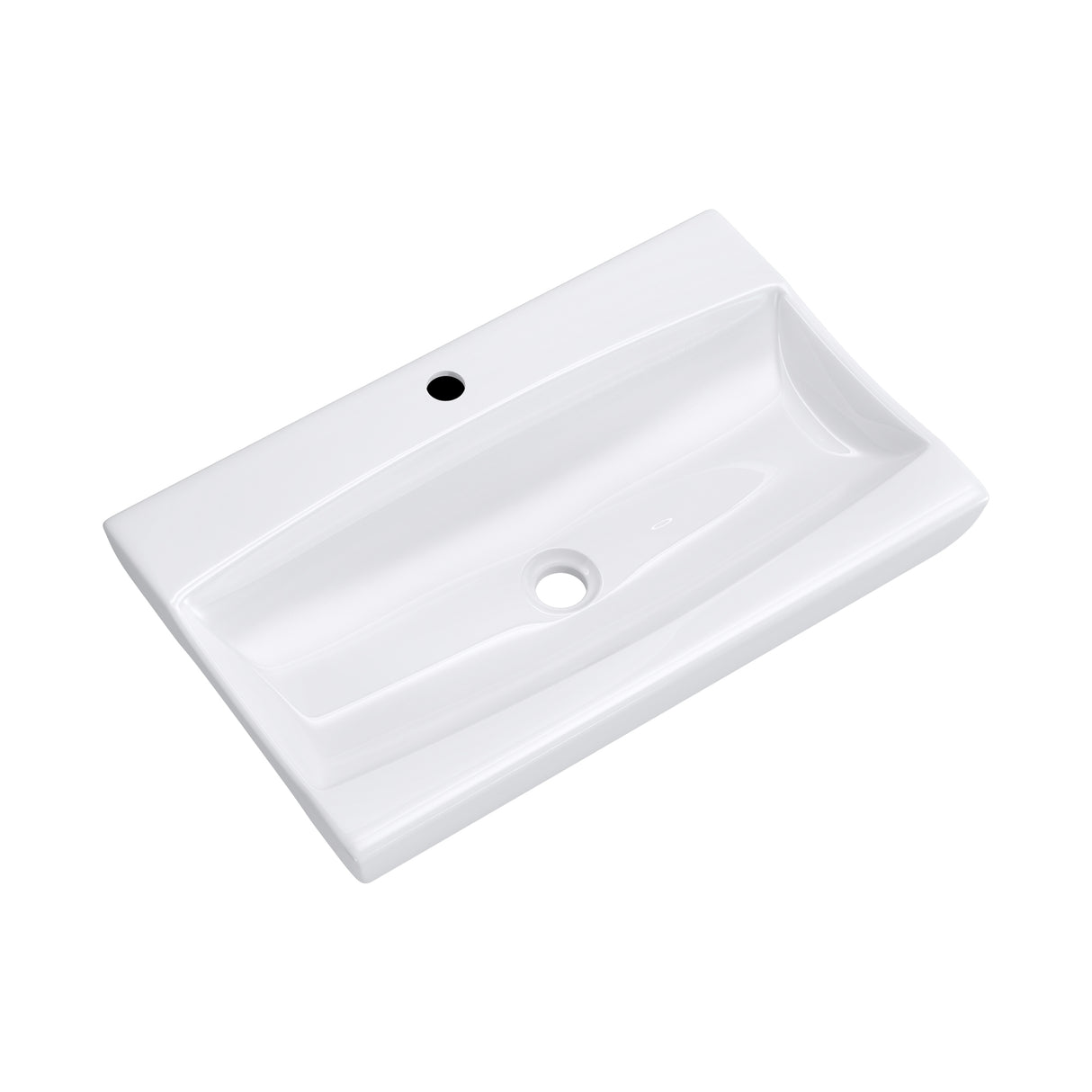 glasvilla Lavabo da Appoggio in Ceramica 63x40x12cm, Lavabo Bagno Sospeso Lavandino Bagno con Rivestimento nano Bianco Brüssel890