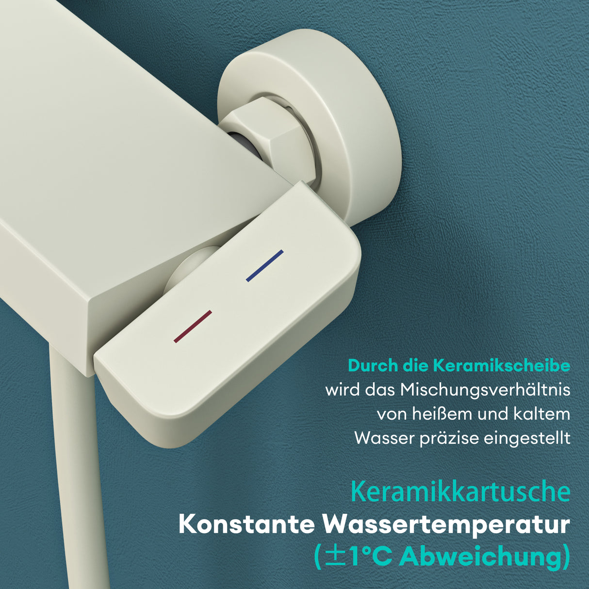 Système de douche Glasvilla avec pommeau de douche effet pluie, 3 jets, pommeau de douche réglable en hauteur avec bec inférieur en aluminium, système de douche 10