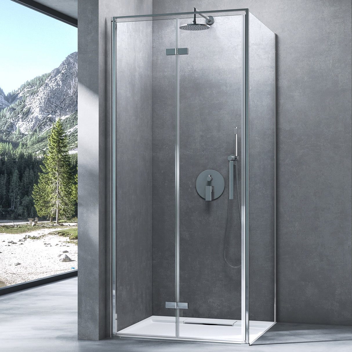 Box doccia Galsvilla in vetro di sicurezza temperato da 8 mm con rivestimento nanometrico, meccanismo di sollevamento e abbassamento Rav37-Plus