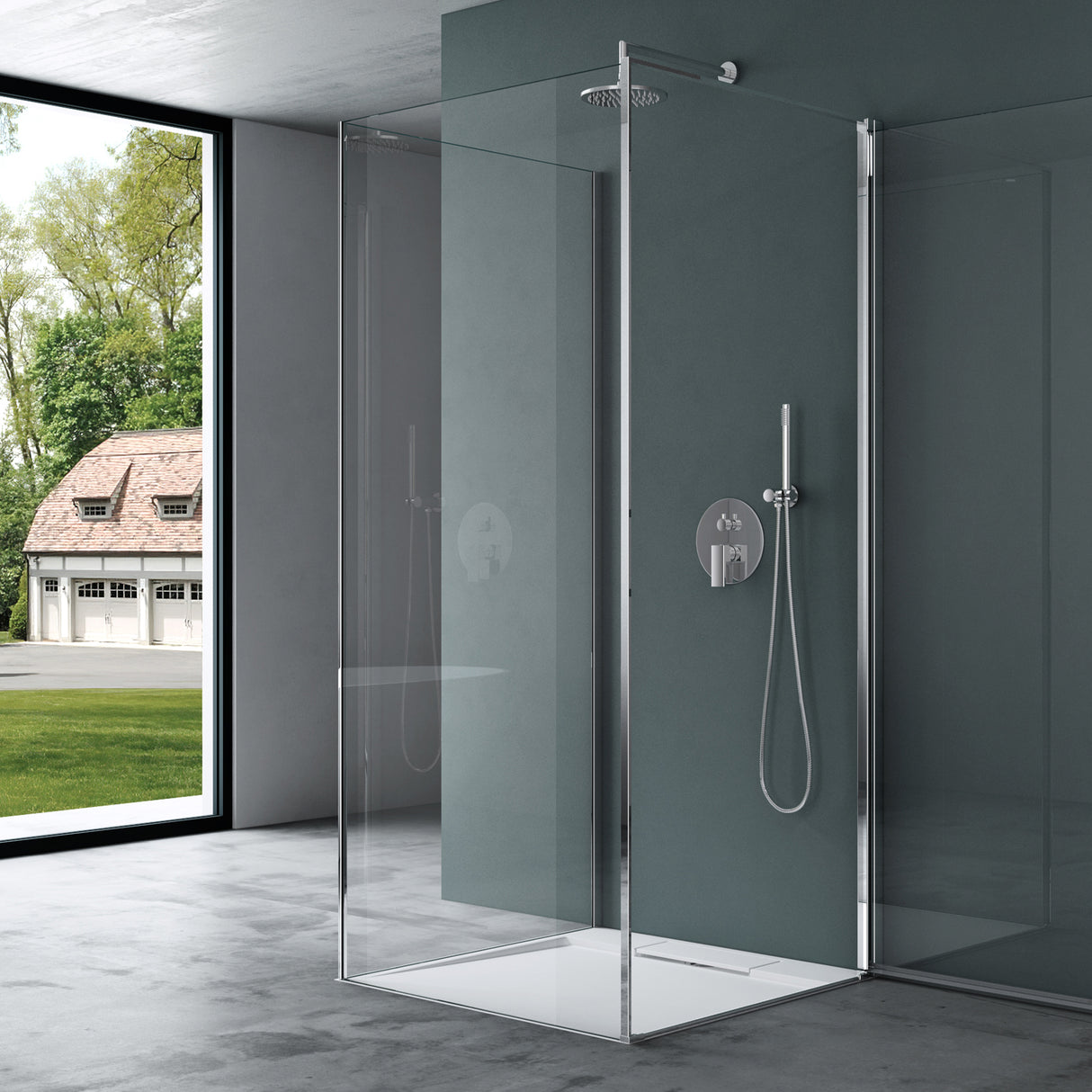 glasvilla Duschkabine U-Form Ducha Duschabtrennung 8mm ESG-Sicherheitsglas Klarglas con recubrimiento Nano Ravenna36UK