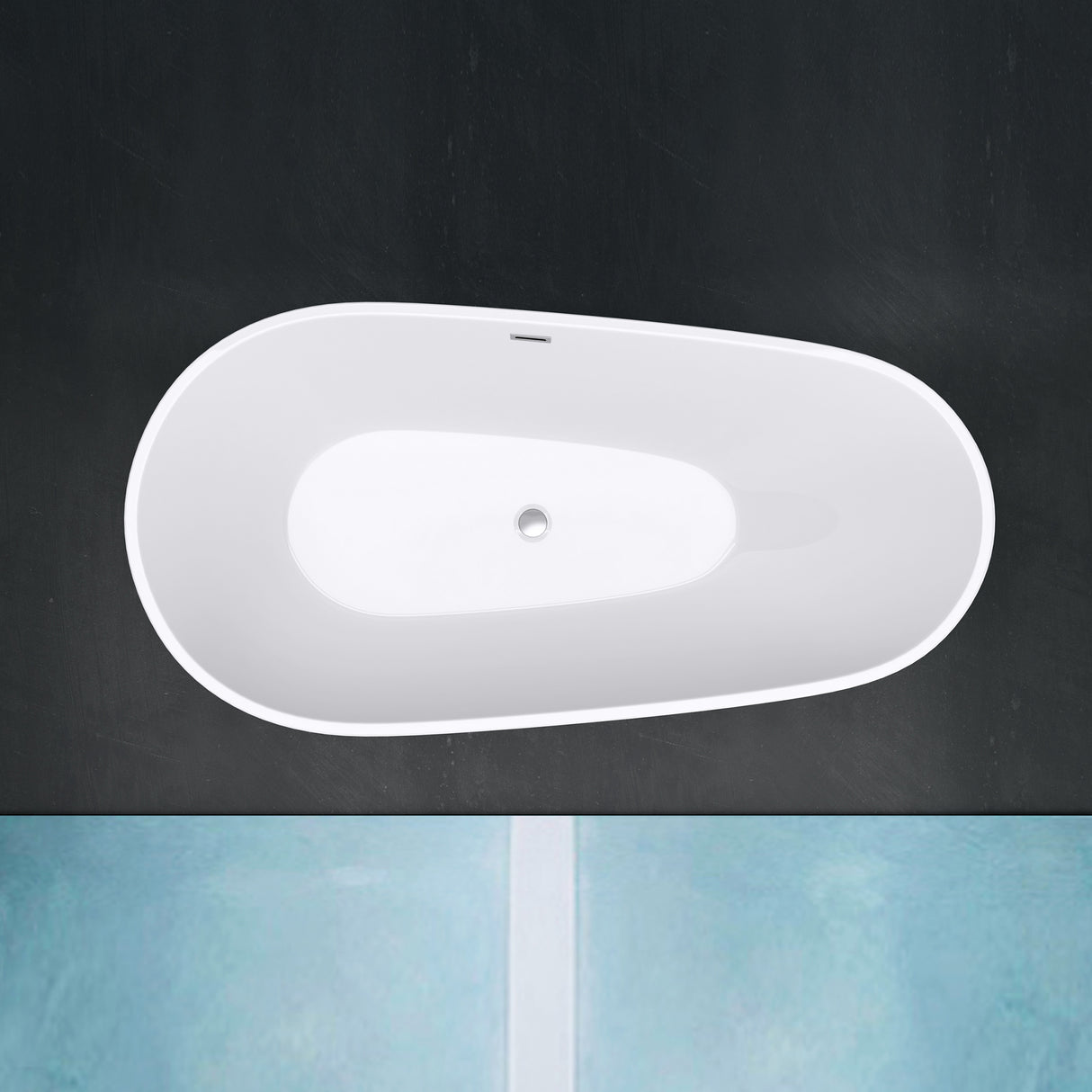 glasvilla Bañera Independiente Acrílico Ovalada Bañera de Acrílico de Pie incl. Kit de Drenaje Pop Up Blanco