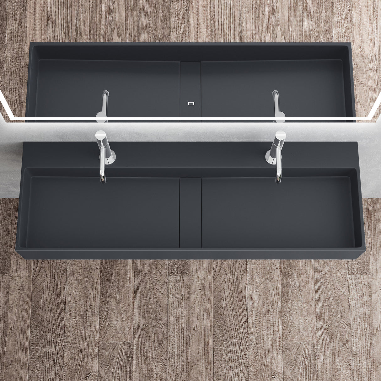 glasvilla Waschbecken Aufsatzwaschbecken Hängewaschbecken aus Mineralguss mit Armaturloch Col6028