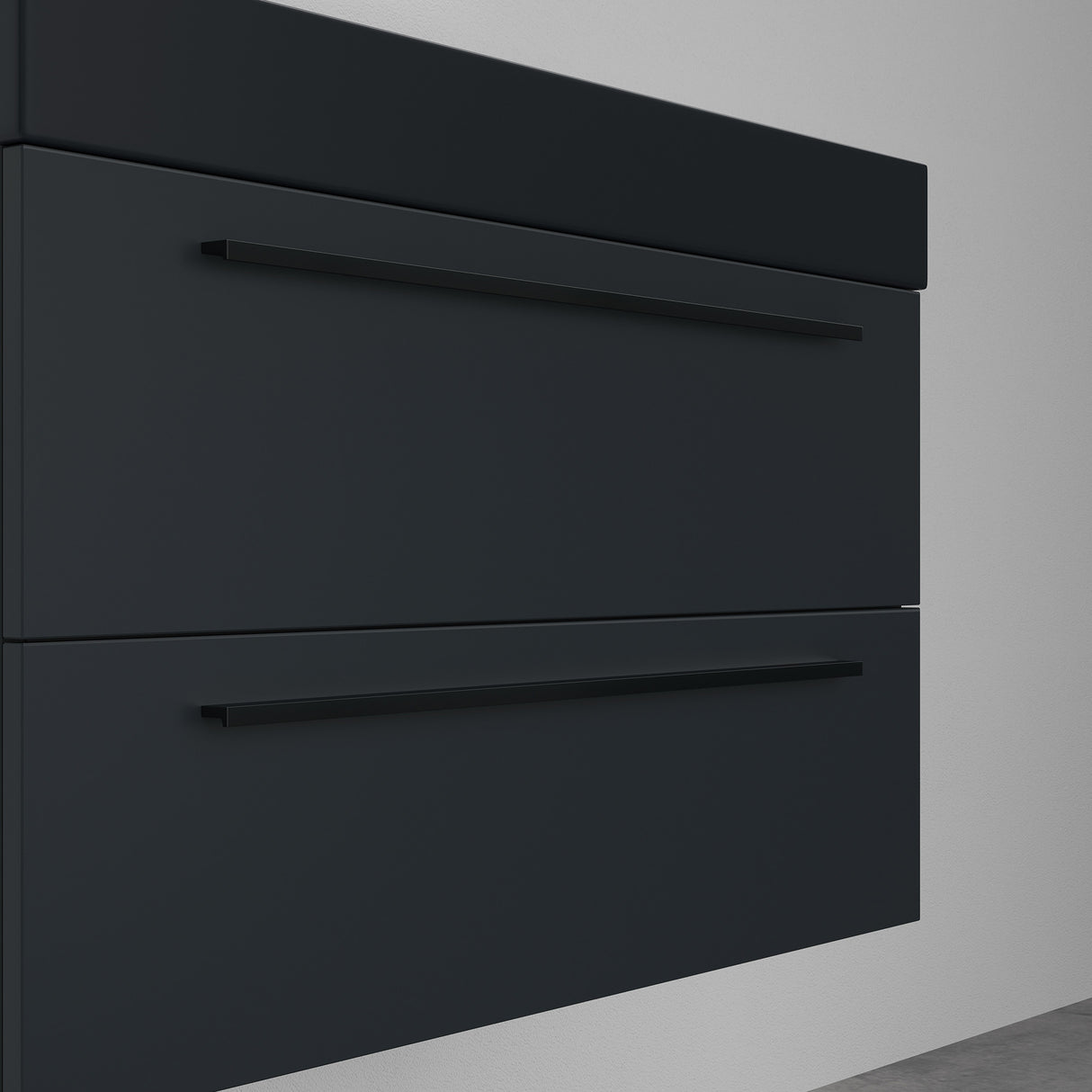 glasvilla Mobile Bagno Sospeso con Lavabo Mobiletto per Bagno con Lavabo in Antracite da Minerale Fuso Quadratto