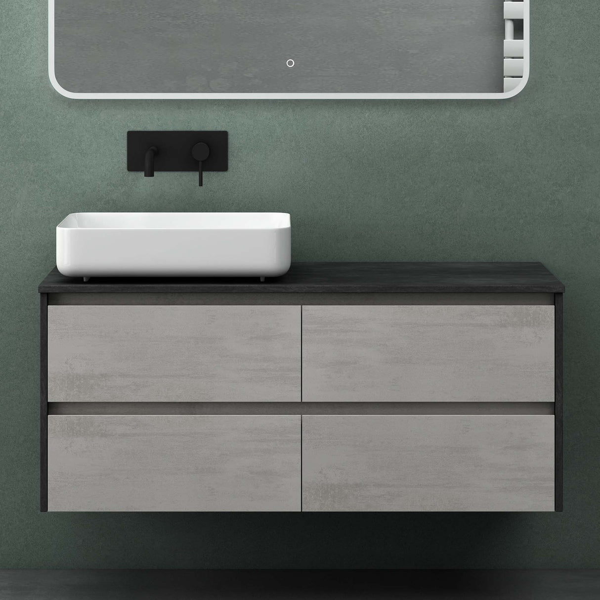 glasvilla Badmöbel-Set Waschbeckenunterschrank mit 2-Schubladen inkl. Waschbecken Normal