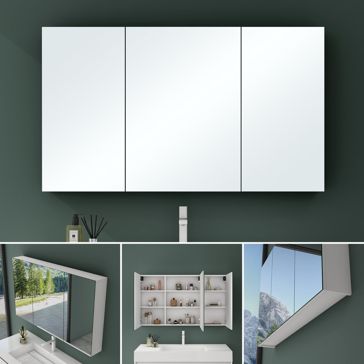 glasvilla Spiegelschrank con puertas de espejo armario de baño armario colgante espejo de baño Spiegelschrank-02