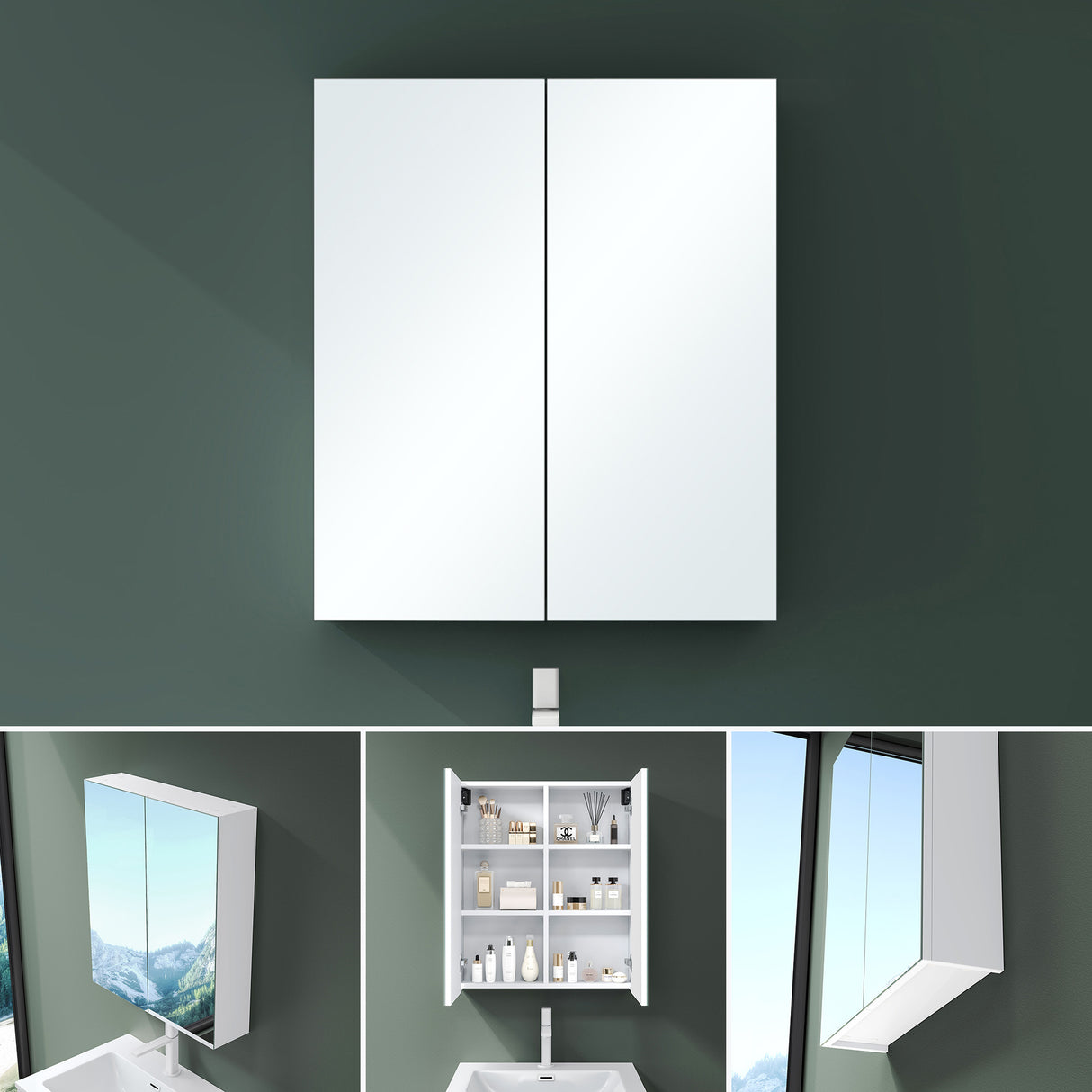 glasvilla Spiegelschrank con puertas de espejo armario de baño armario colgante espejo de baño Spiegelschrank-02