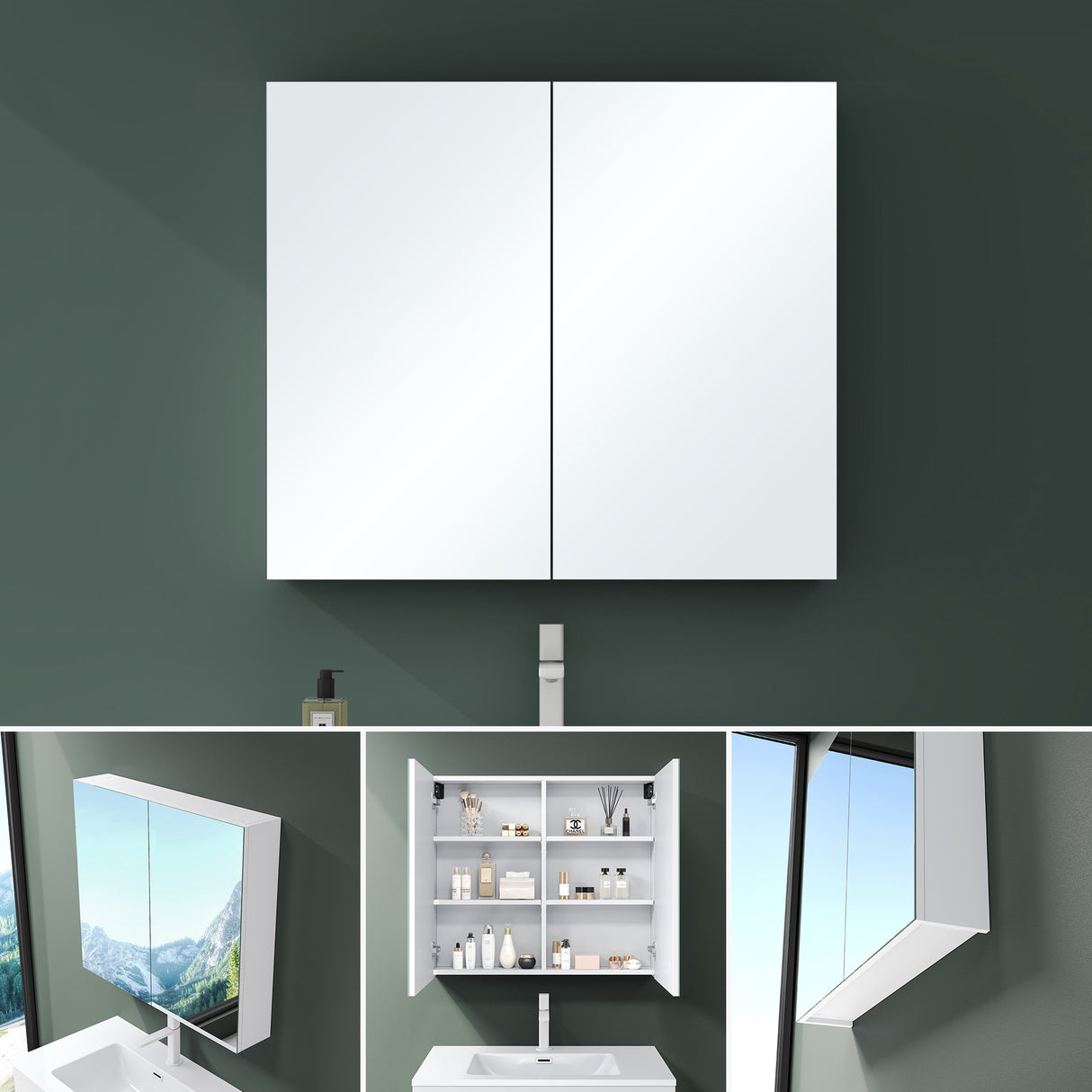 glasvilla Spiegelschrank con puertas de espejo armario de baño armario colgante espejo de baño Spiegelschrank-02