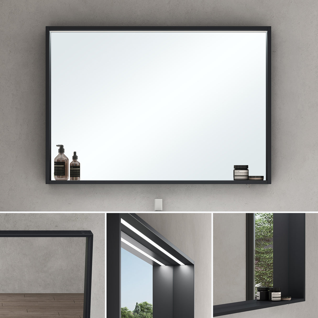 glasvilla Espejo armario de baño con iluminación armario de baño armario colgante espejo de baño Espejo armario-01