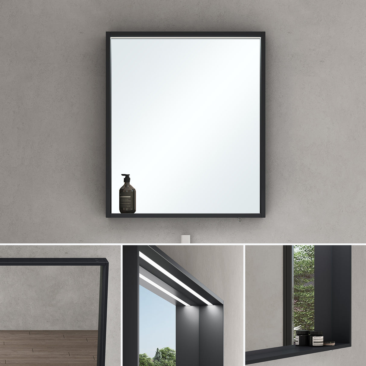 glasvilla Espejo armario de baño con iluminación armario de baño armario colgante espejo de baño Espejo armario-01