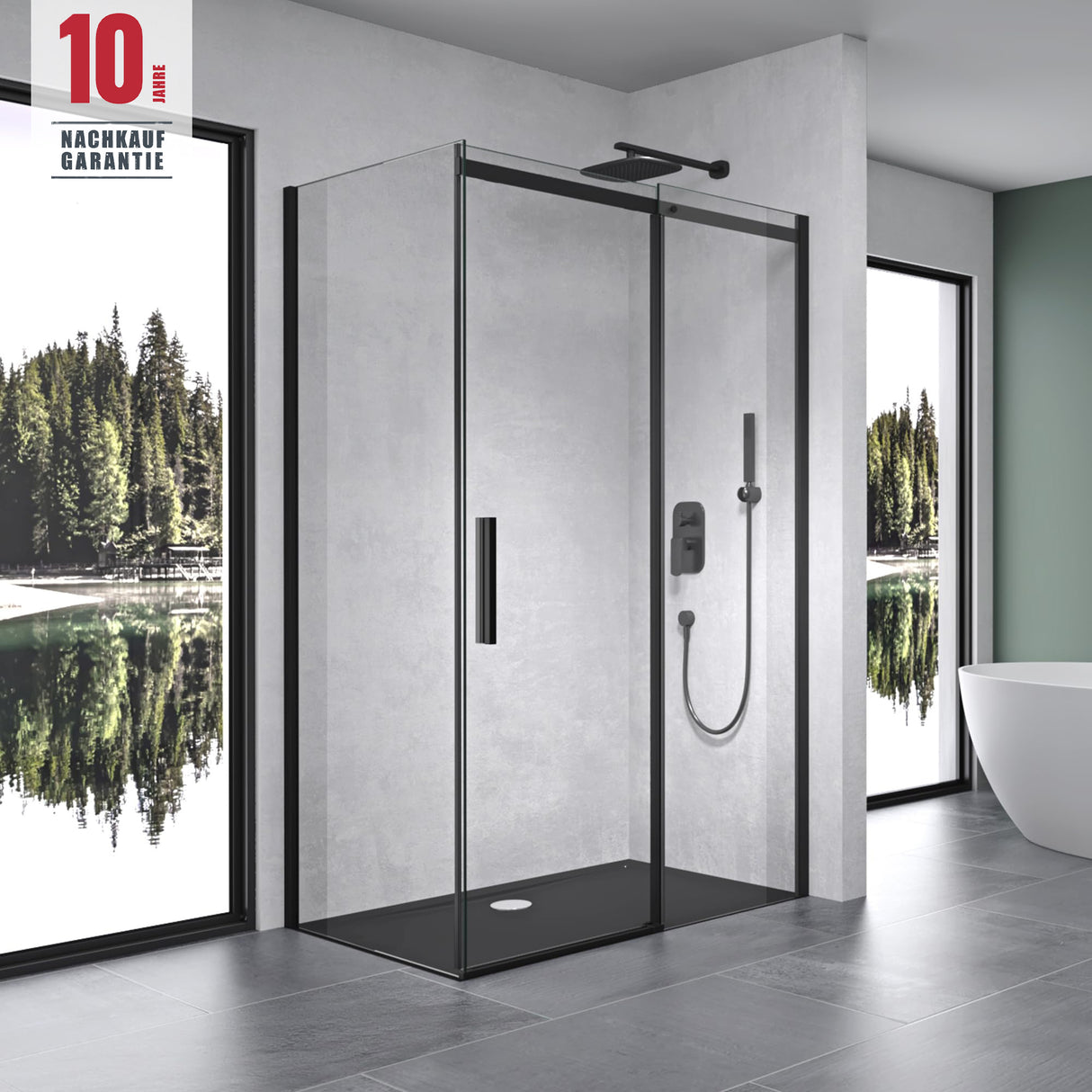 glasvilla Box Doccia in Vetro 8mm ad Apertura Scorrevole Box Cabina Doccia Angolare con Porta Scorrevole Ravenna18