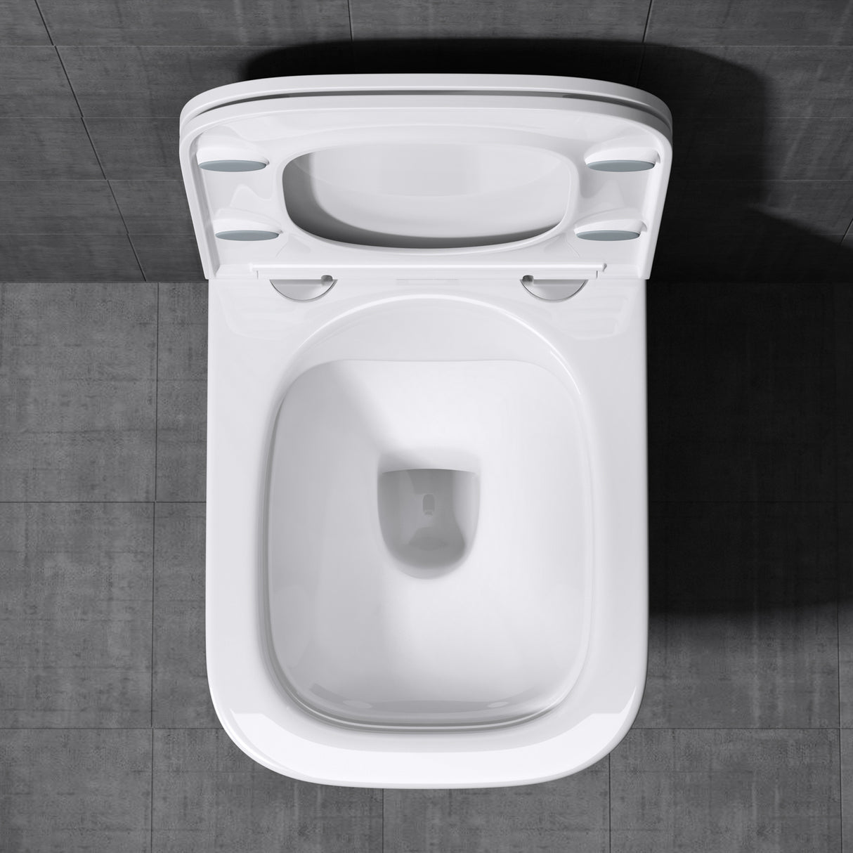 glasvilla Sanitari Bagno Sospeso in Ceramica, WC Sospeso senza Brida con Chiusura di Soft Close Aachen112