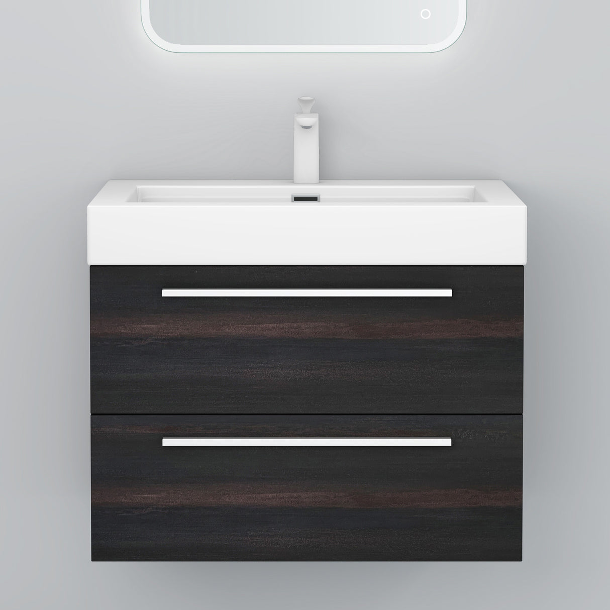 Ensemble de meubles de salle de bain Glasvilla comprenant un meuble-lavabo avec meuble bas et vasque en fonte minérale Quadratto