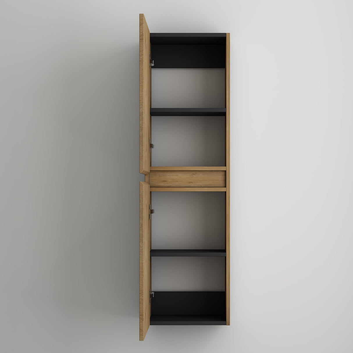 glasvilla Armadio Colonna Bagno con 2 Ante e 4 Vani, Mobile Bagno Alto Multiuso 35x20x120cm Mobiletto da Bagno Verona