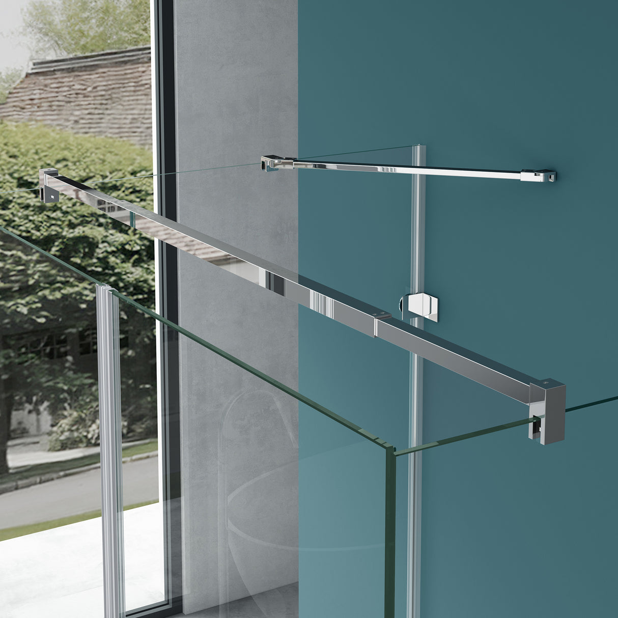 glasvilla Duschkabine U-Form Duschabtrennung 8mm ESG en Klarglas Nano-Beschichtung Ravenna40UK