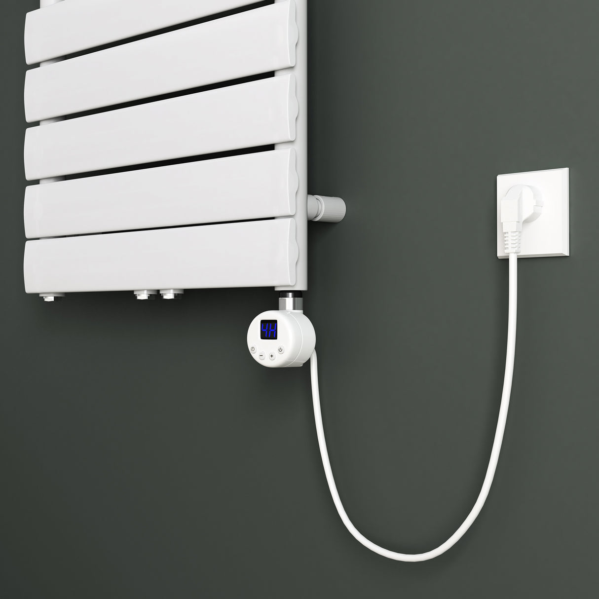 glasvilla Élément Chauffant avec Thermostat Électrique avec Écran LCD Cartouche Chauffante en Acier Inoxydable Élément Chauffant pour Radiateurs Sèche-Serviettes de Salle de Bain