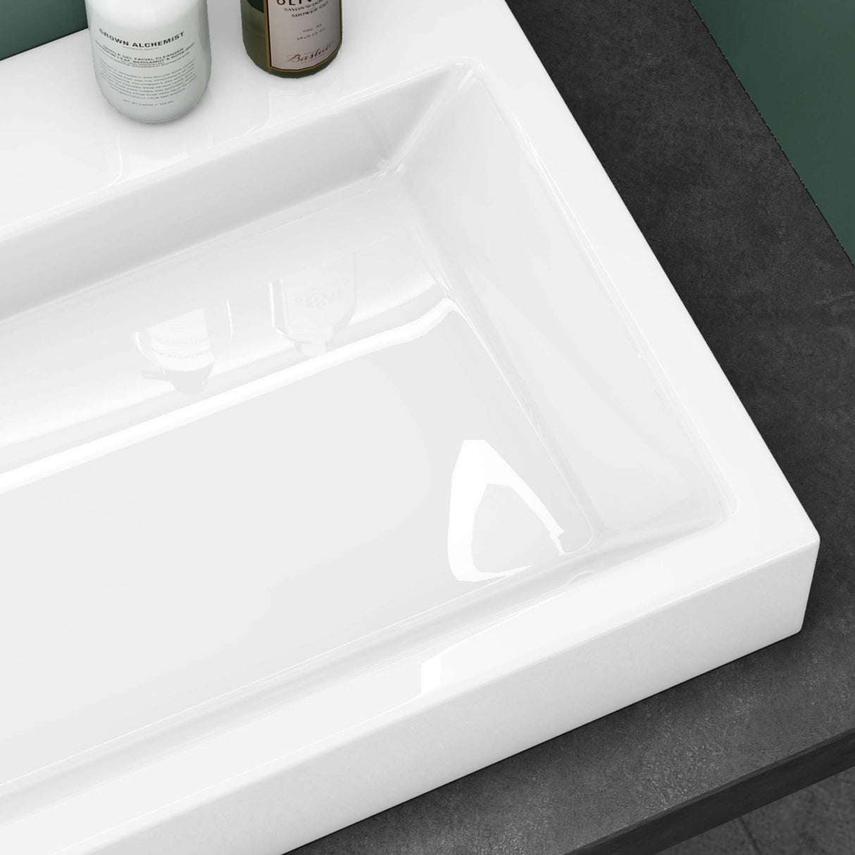 glasvilla lavabo de encimera lavabo colgante cuenco de lavado mineral Bad cuadrado Col06