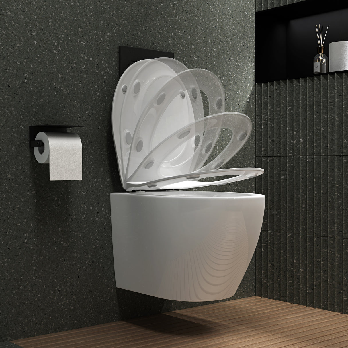 glasvilla Sanitari Bagno Sospeso in Ceramica Sanitari Bagno con Soft Close WC Sospeso Montaggio a Parete