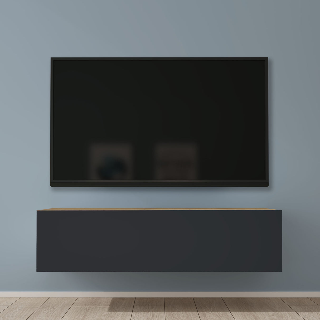 Glasvilla Design – Mueble TV suspendido con cierre suave y tirador oculto (Fernsehschrank02)