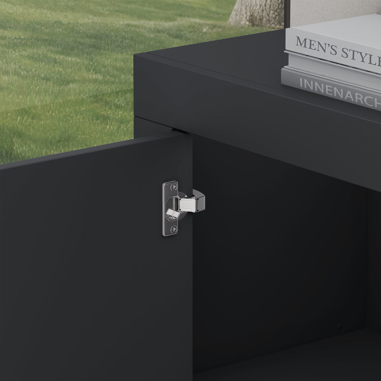 glasvilla Aparador Almacenamiento BTH: 167x36x70 cm con 2 Armarios y 4 Cajones Comoda Mueble Armario03