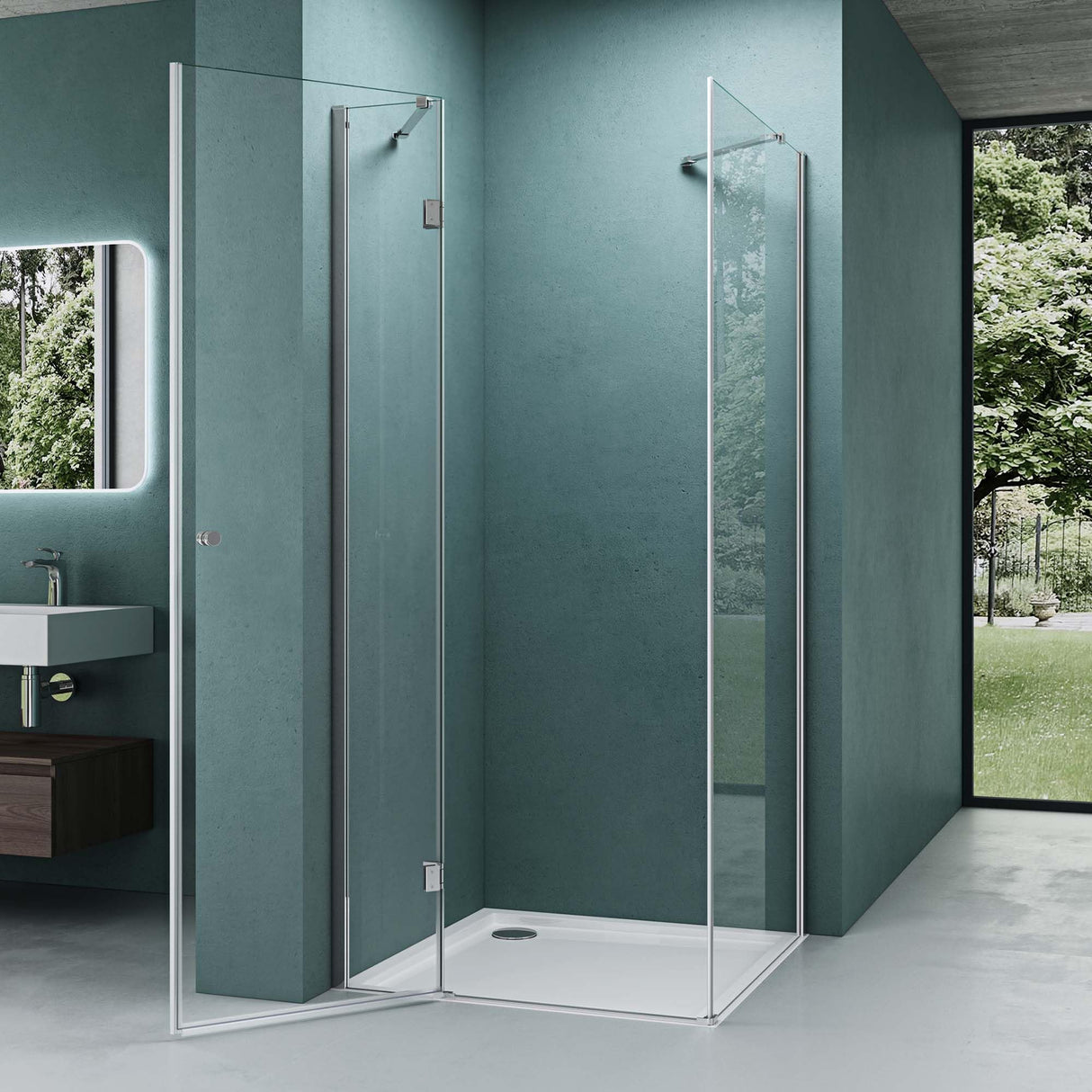glasvilla Cabina de Ducha 6mm Vidrio de Seguridad con Easy-Clean mediante recubrimiento NANO Mampara de Ducha Separación de Ducha Ravenna05k-Plus