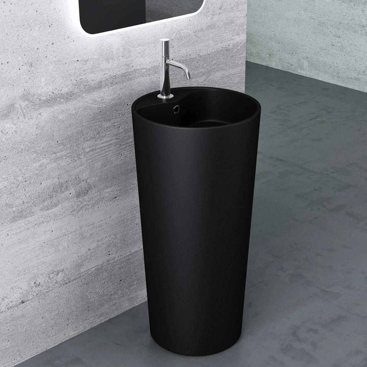 Lavabo sur pied Glasvilla Design en matériau minéral moulé, vasque, meuble-lavabo, espace lavabo Col35