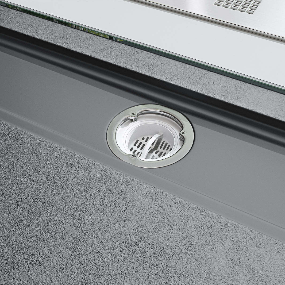 Piatto doccia Glasvilla Piatto doccia per box doccia piatto rettangolare grigio cemento in ghisa minerale di alta qualità Corvus