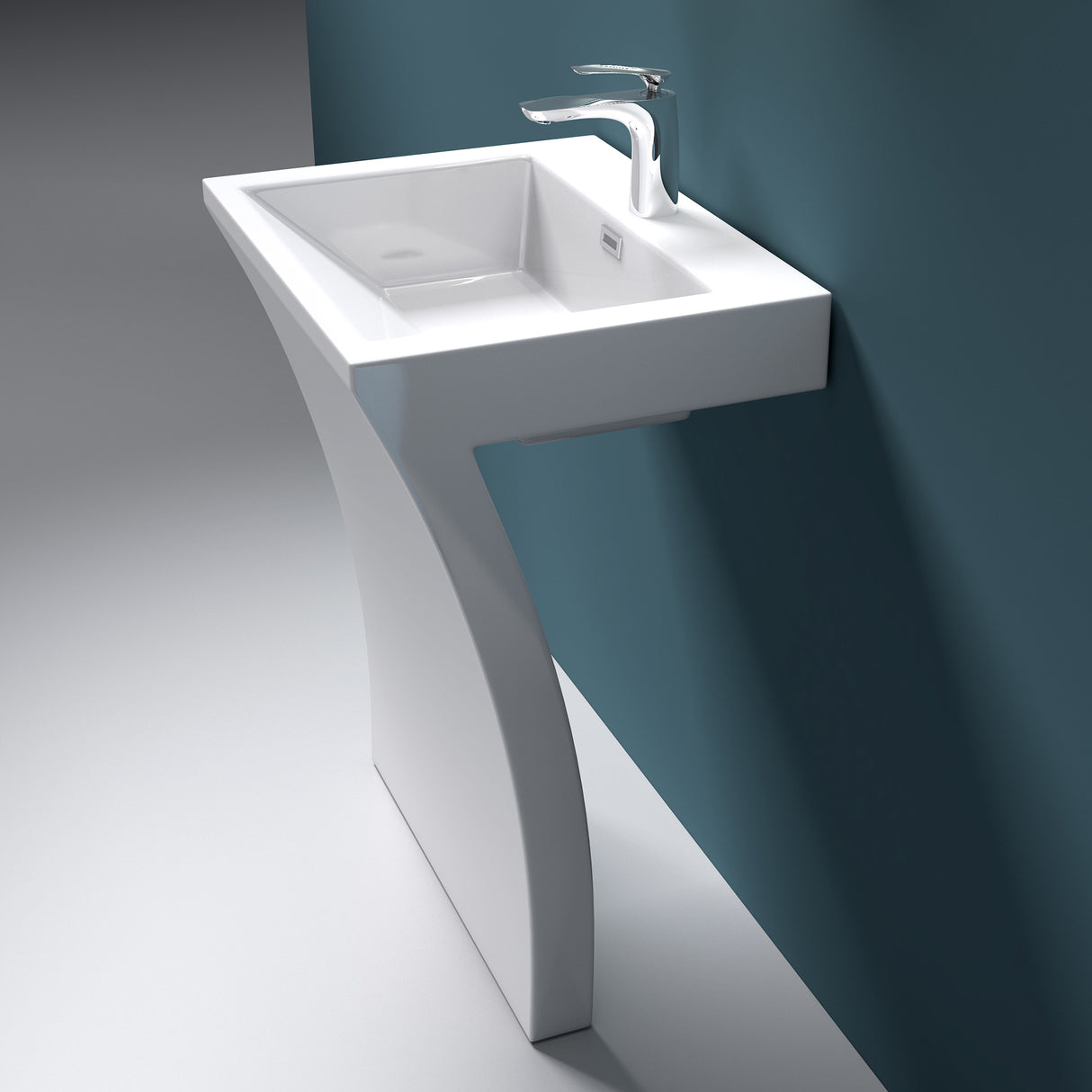 glasvilla Lavandino a Colonna Lavandino su Piedistallo per Bagni da Marmo Fuso, Lavabo a Colonna con un Foro per la Rubinetteria, Colossum07