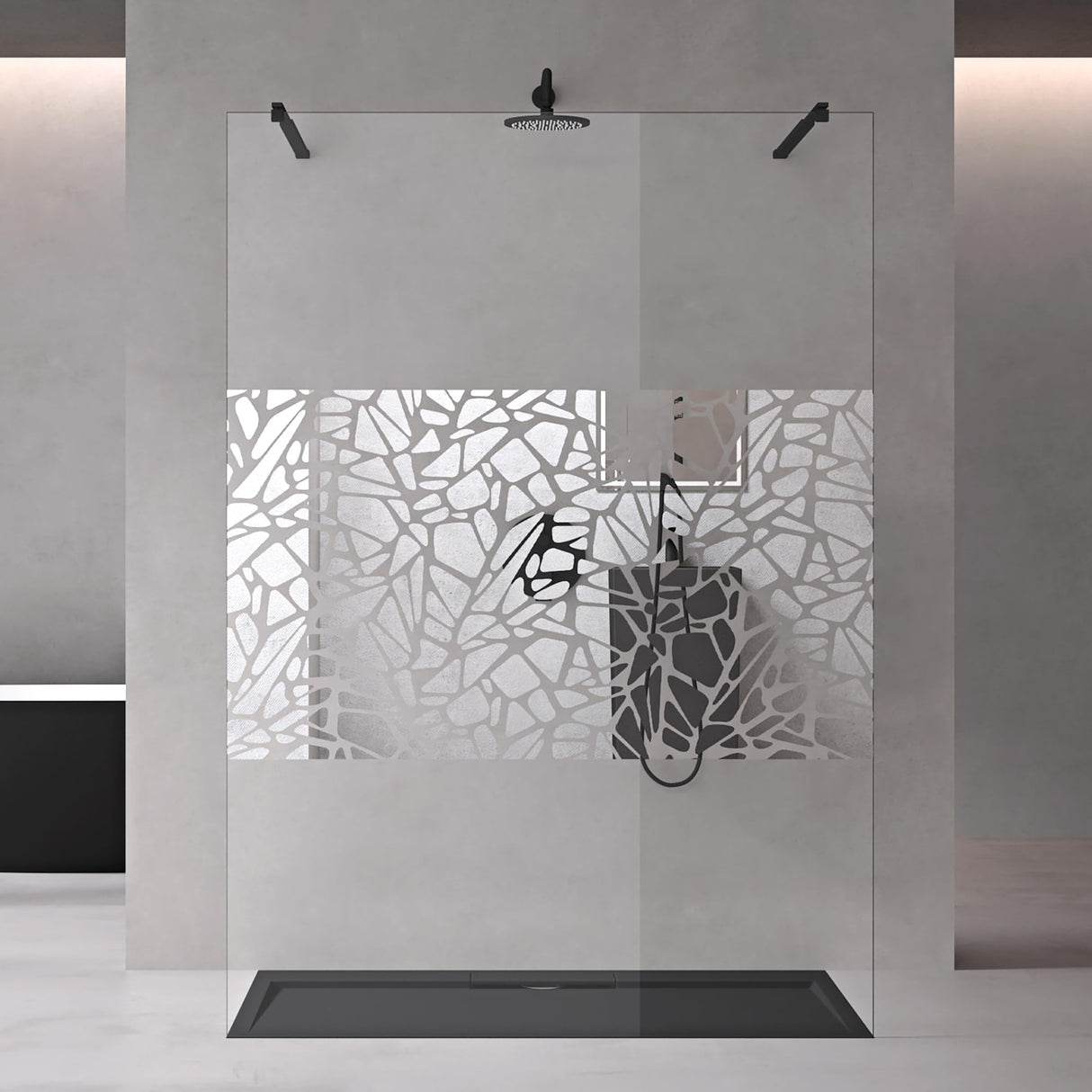 glasvilla Duschwand Duschabtrennung 2 Haltestange für Walk-In Dusche 10mm ESG-Sicherheitsglas mit Nanobeschichtung Rechteckiger Stabilisator Bremen02+2