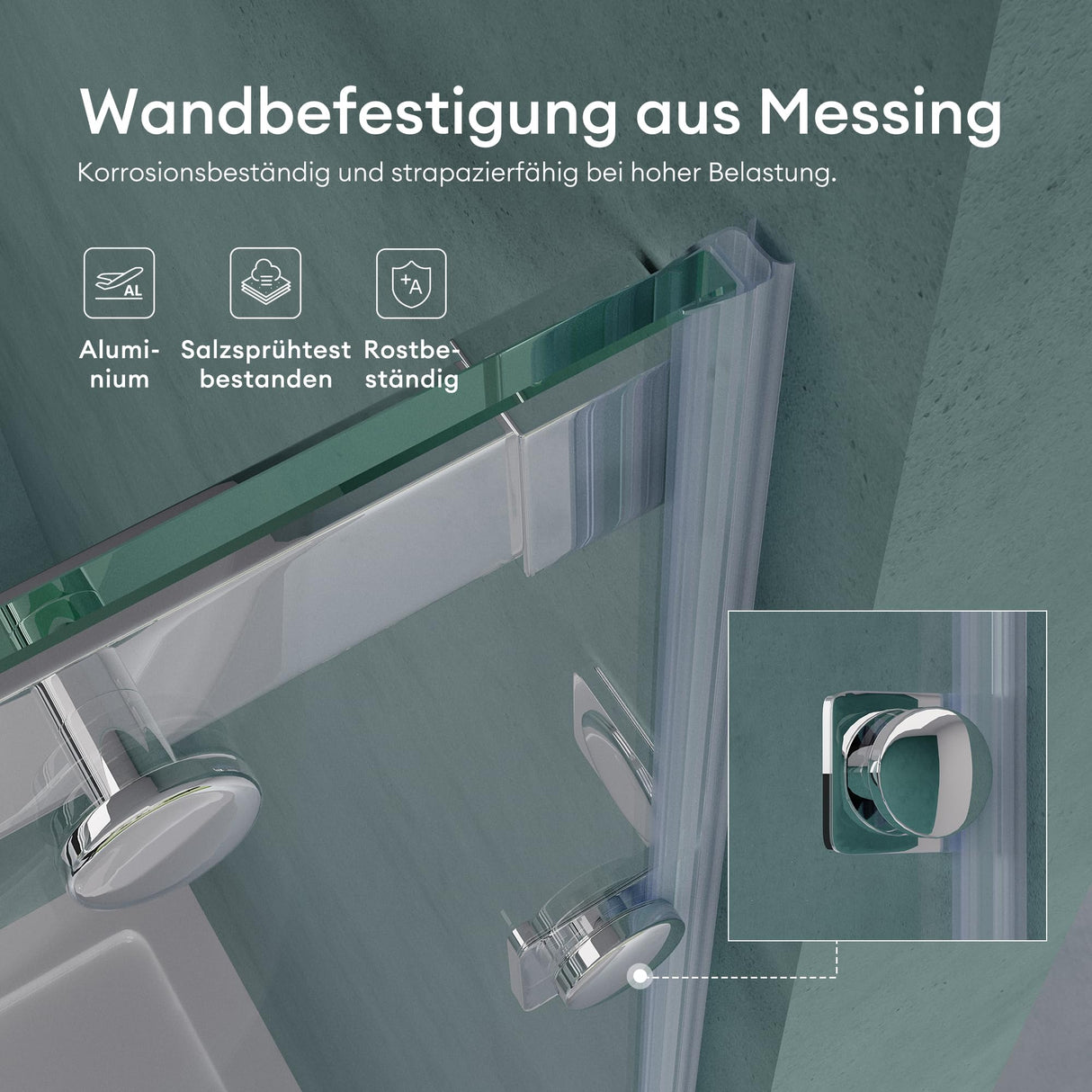 glasvilla Box Doccia per Nicchia in Vetro Trasparente 8mm Box Doccia con Porta Scorrevole in Vetro di Sicurezza ESG con Rivestimento Nano Teramo04-2