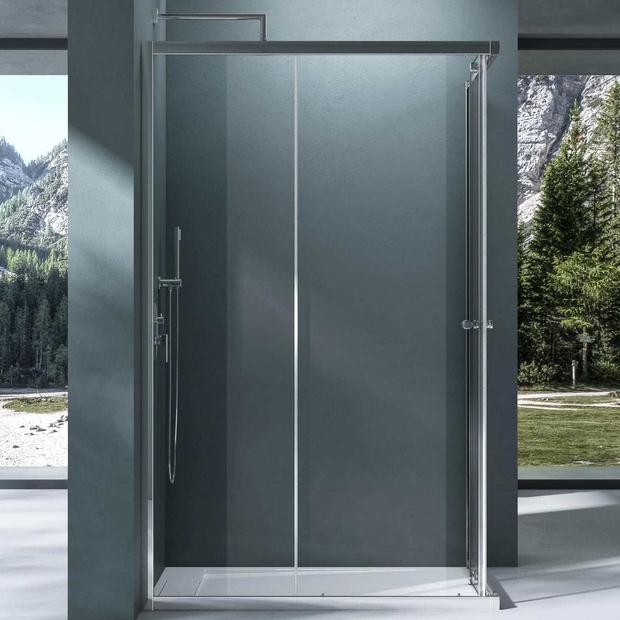 Mai & Mai Box Doccia in Vetro, Box Doccia a Soffietto Cabina Bagno in Vetro con Doppie Porte Scorrevoli Box Cabina Doccia Angolare Ravenna16k