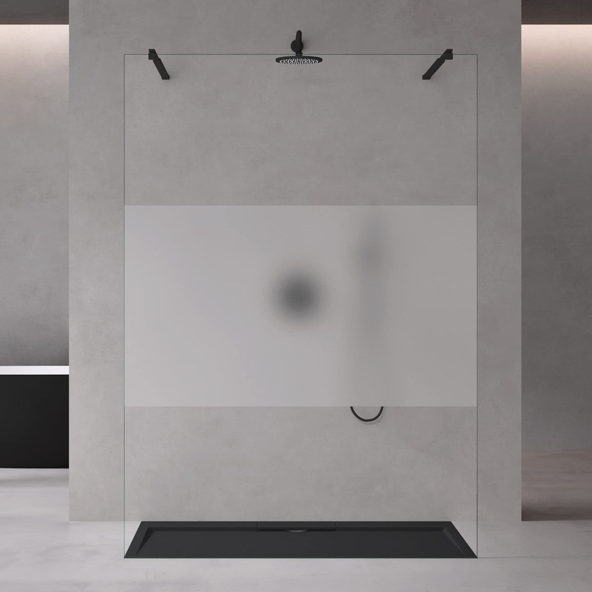 glasvilla Duschwand Duschabtrennung 2 Haltestange für Walk-In Dusche 10mm ESG-Sicherheitsglas mit Nanobeschichtung Rechteckiger Stabilisator Bremen02+2