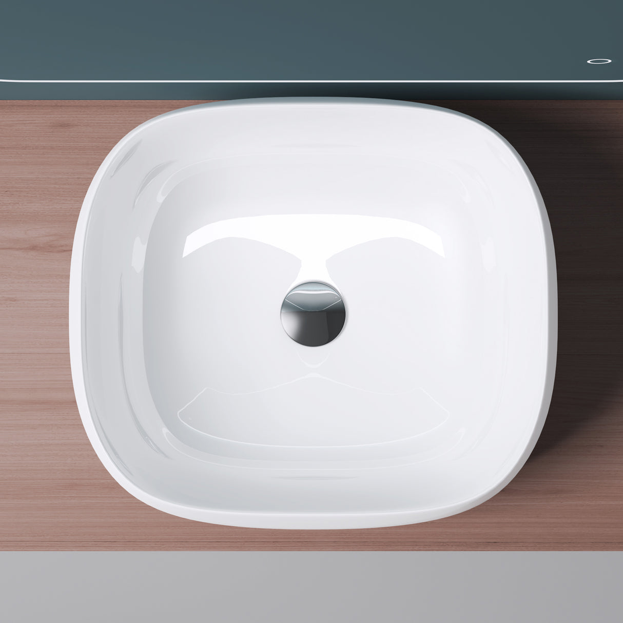 glasvilla Lavabo da Appoggio in Ceramica Lavandino Bagno Bianco con Nano Rivestimenti