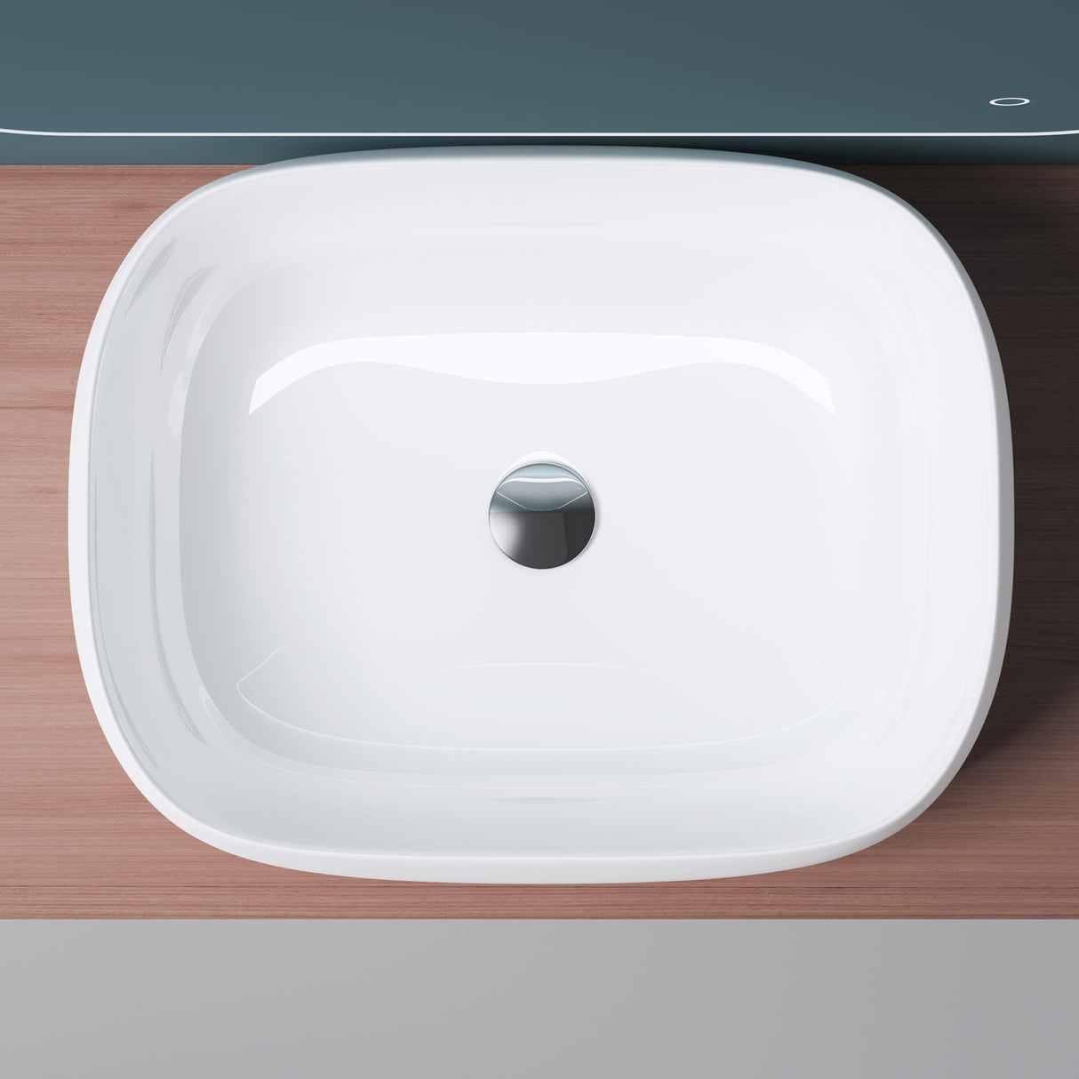 glasvilla Lavabo da Appoggio in Ceramica Lavandino Bagno Bianco con Nano Rivestimenti