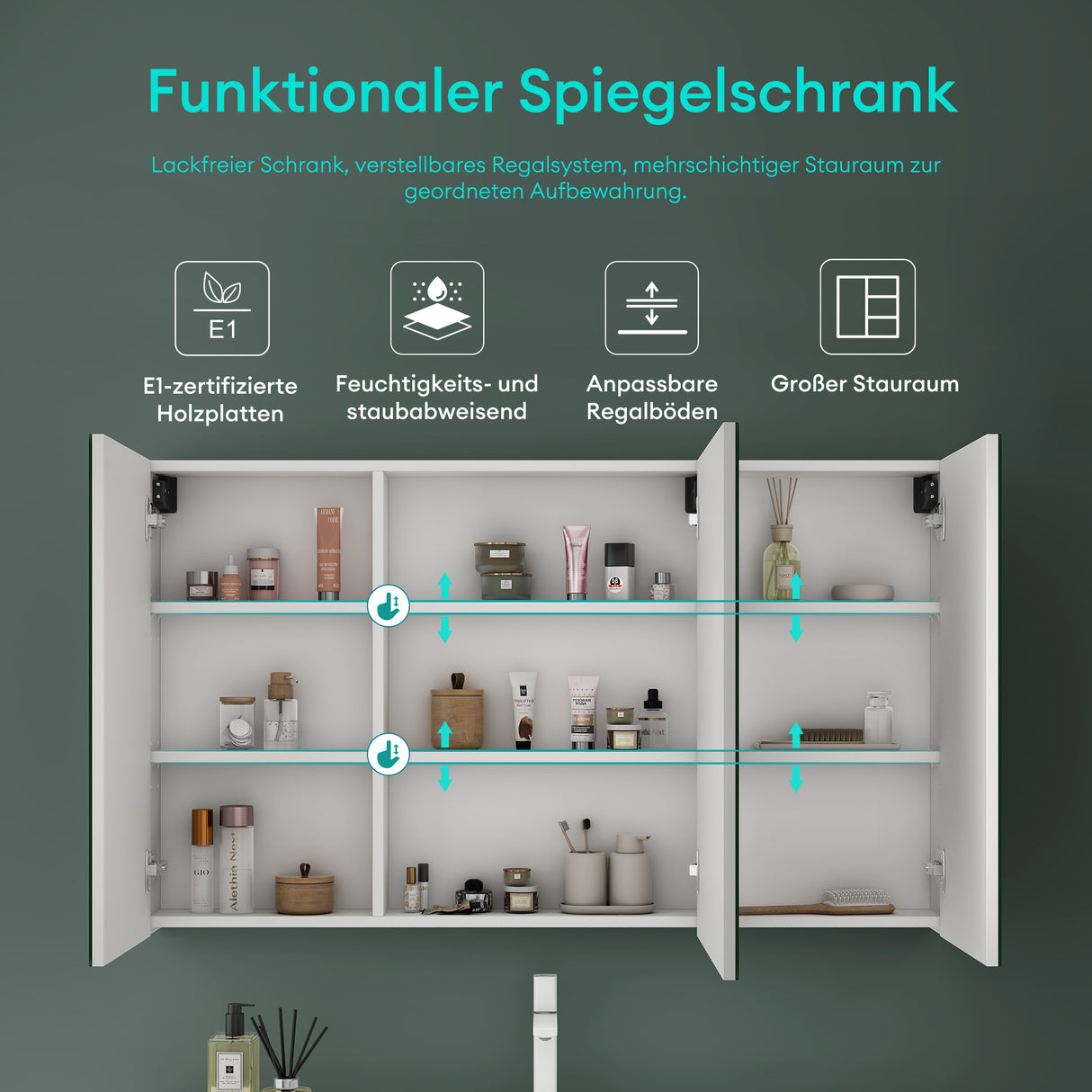 glasvilla Spiegelschrank con puertas de espejo armario de baño armario colgante espejo de baño Spiegelschrank-02