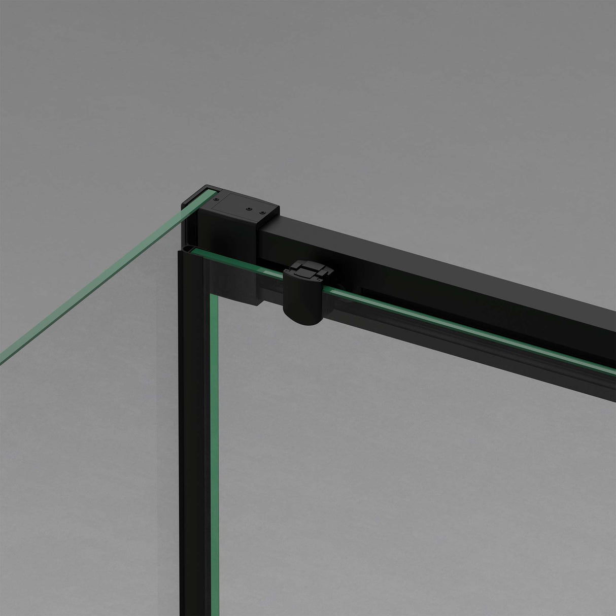 Cabine de douche Glasvilla avec porte coulissante, paroi de douche en verre trempé de sécurité de 6 mm, mécanisme de fermeture amortie, ouverture latérale, coloris Ravenna12K Noir