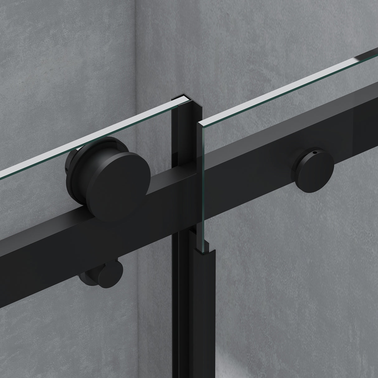 glasvilla Puerta de ducha Puerta de nicho ducha Separación de ducha Cabina de ducha Cristal claro 8mm ESG-Vidrio de seguridad con recubrimiento nano Teramo19K Negro