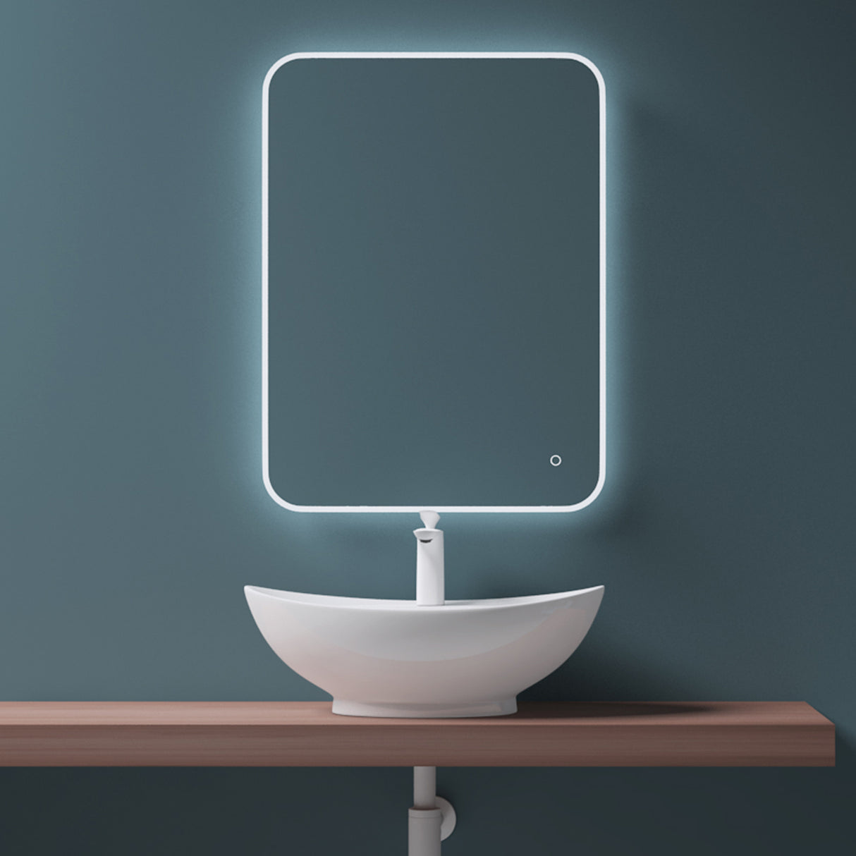 glasvilla Lavabo de encimera, blanco Bruselas302 de cerámica, con recubrimiento Nano