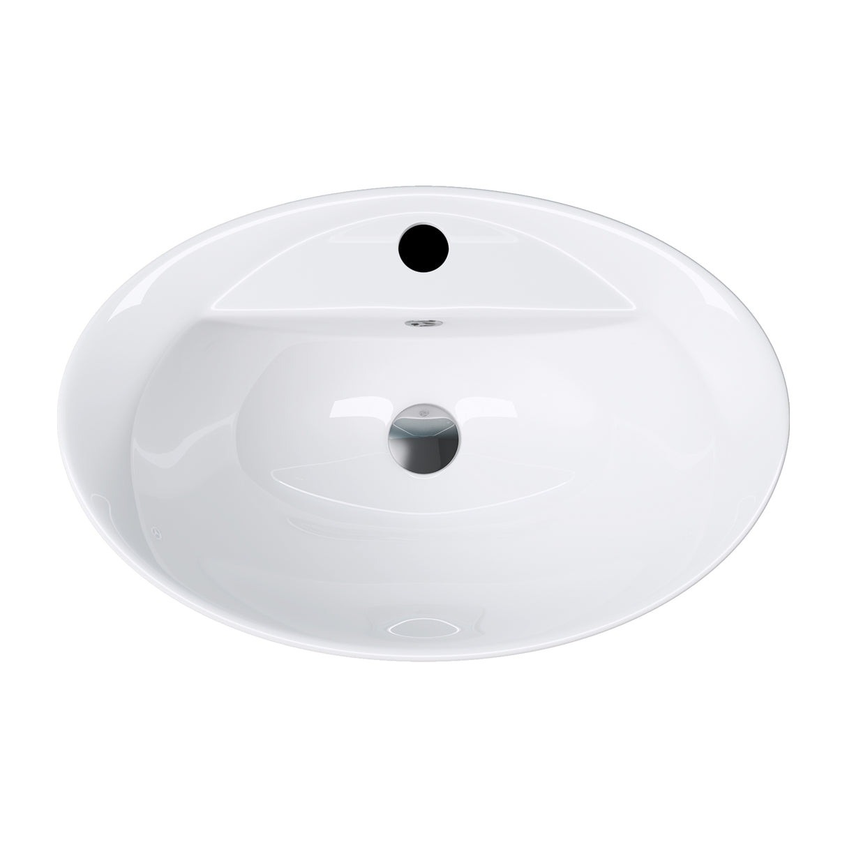 glasvilla Lavabo de encimera, blanco Bruselas302 de cerámica, con recubrimiento Nano