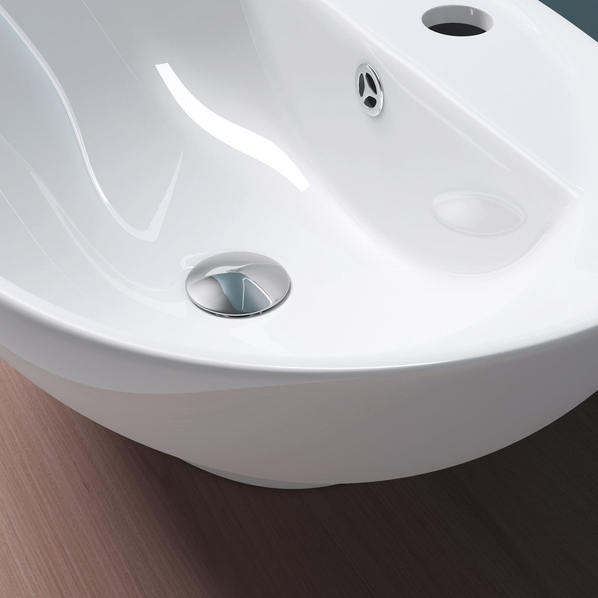 glasvilla Lavabo de encimera, blanco Bruselas302 de cerámica, con recubrimiento Nano