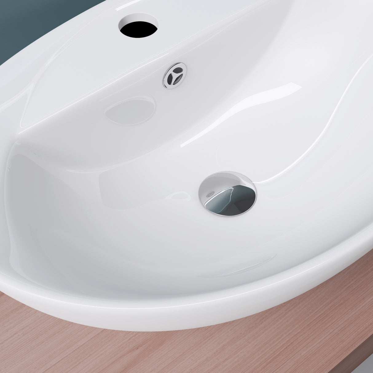 glasvilla Lavabo de encimera, blanco Bruselas302 de cerámica, con recubrimiento Nano