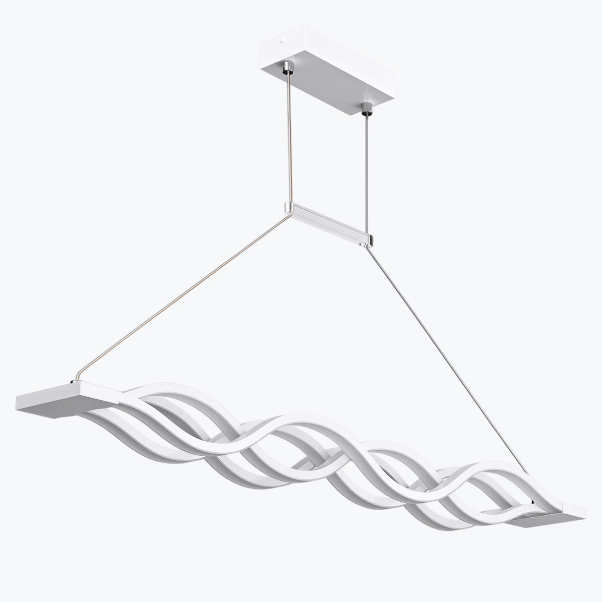 glasvilla Lampadario a Sospensione 60W, 106CM, Lampada da Soffitto a Sospensione Dimmerabile con Telecomando 3000K/4000K/6000K e Cavo Regolabile per Camera da Letto e Soggiorno