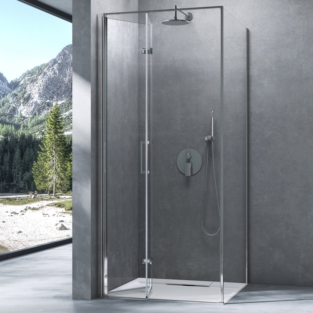 Box doccia Galsvilla in vetro di sicurezza temperato da 8 mm con rivestimento nanometrico, meccanismo di sollevamento e abbassamento Rav37-Plus