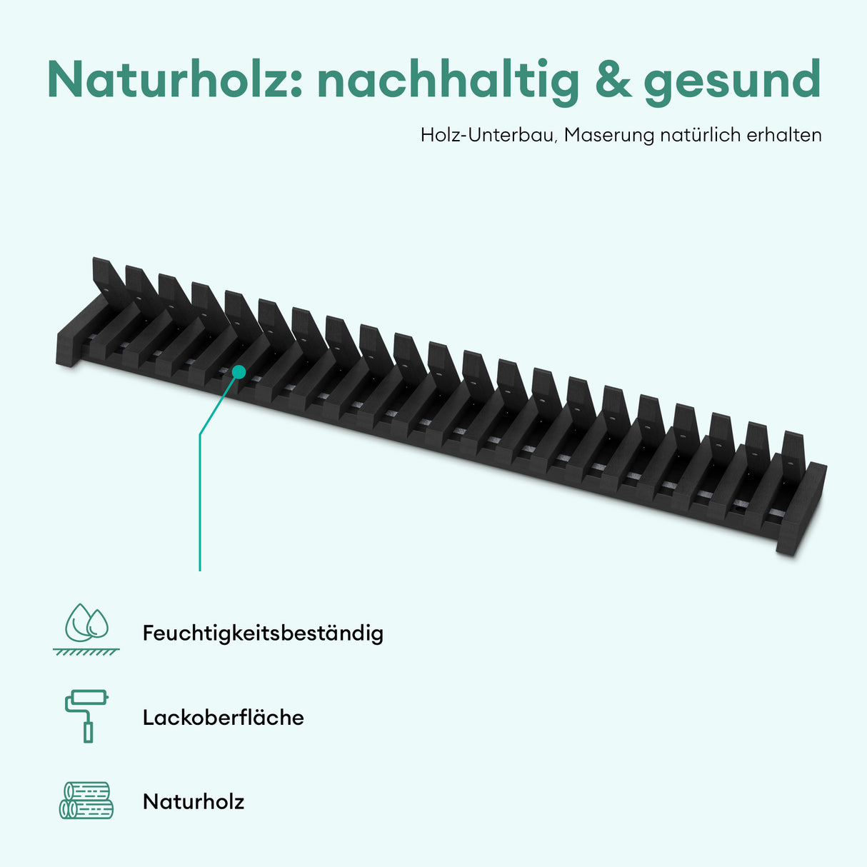 glasvilla Kleiderhaken Wandgarderobe Wandhaken aus Holz Garderobe mit 7 magnetischen Klapphaken Garderobenleiste Garderobenhaken Twigro-01