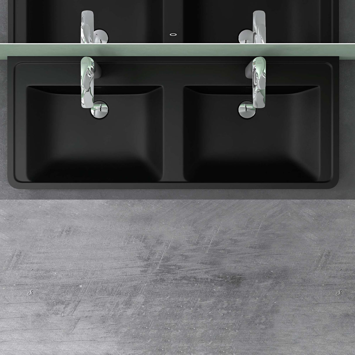 glasvilla Lavabo Lavabo empotrado Cuenca rectangular de mineral con desbordamiento Col8